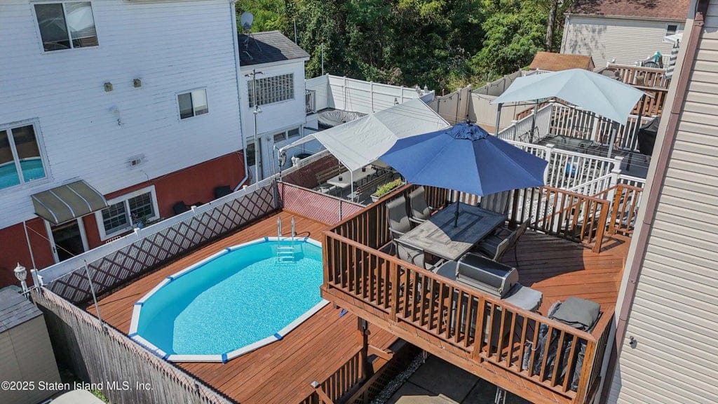 Backyard view of 376 Adelaide Avenue Staten Island NY 10306