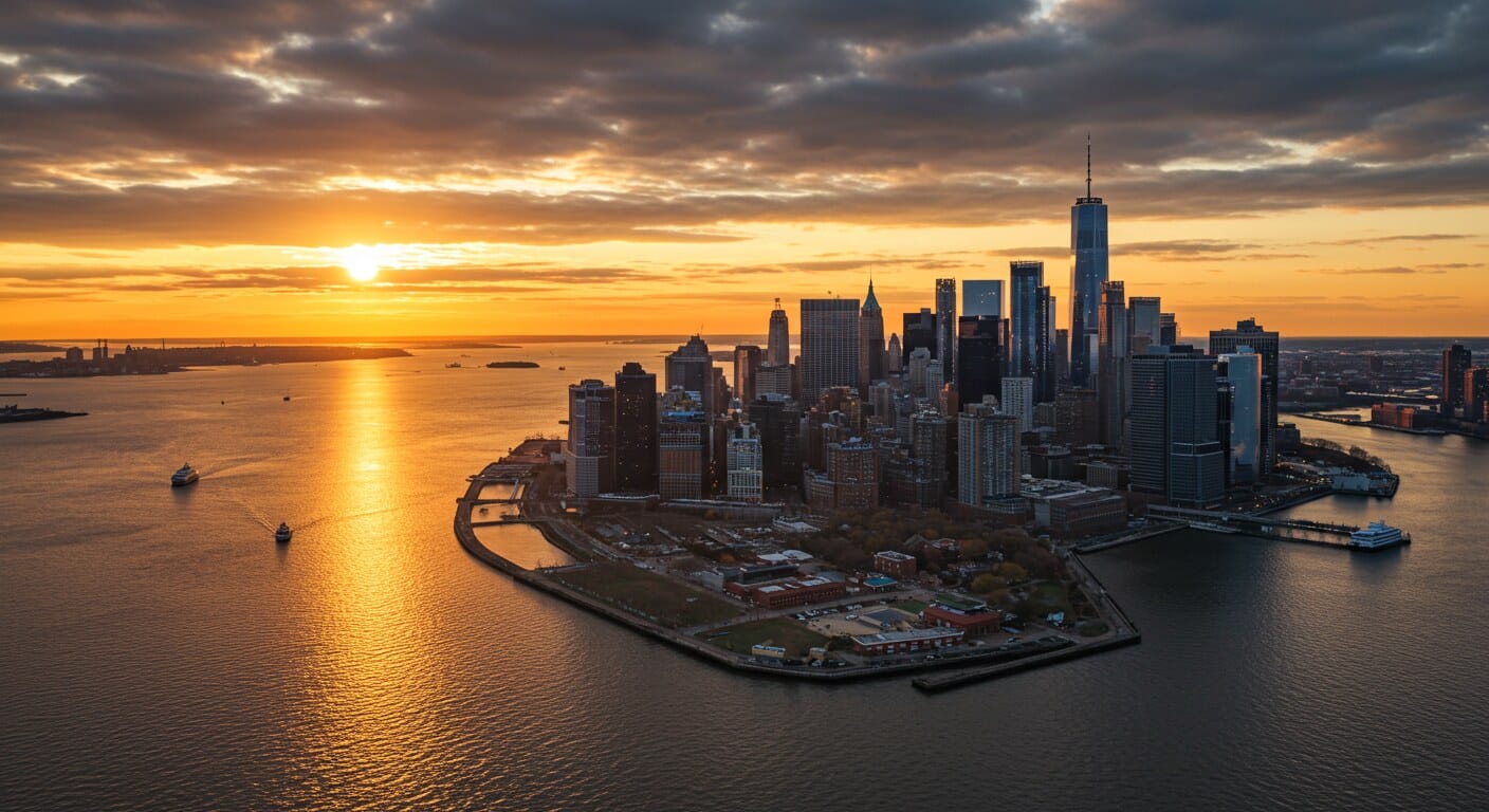 Manhattan skyline view from New Jersey waterfront showcasing commuter proximity for NYC to NJ relocation.