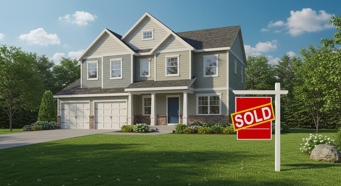 How long can a house be under contract - residential home with sold sign in front yard during contract period