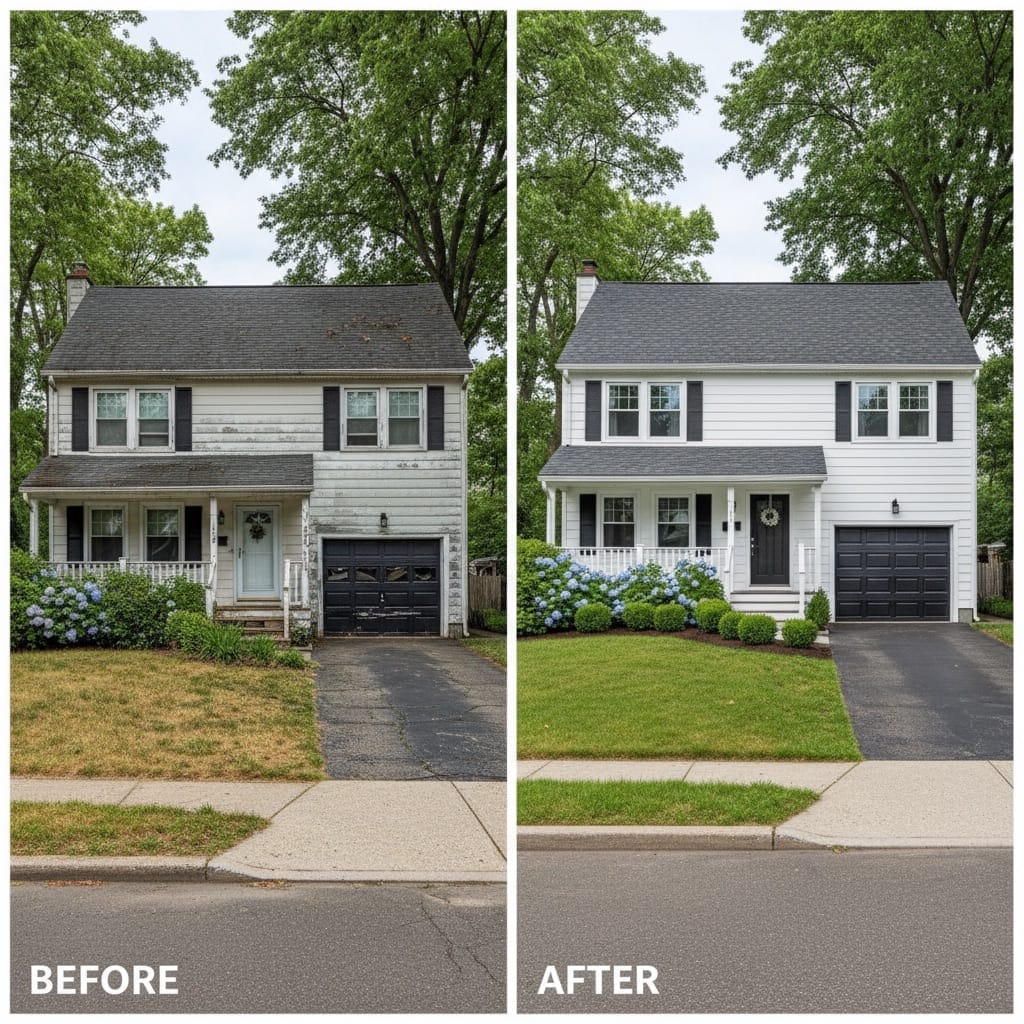 TLC meaning with property before and after renovation comparison showing Staten Island home transformation.