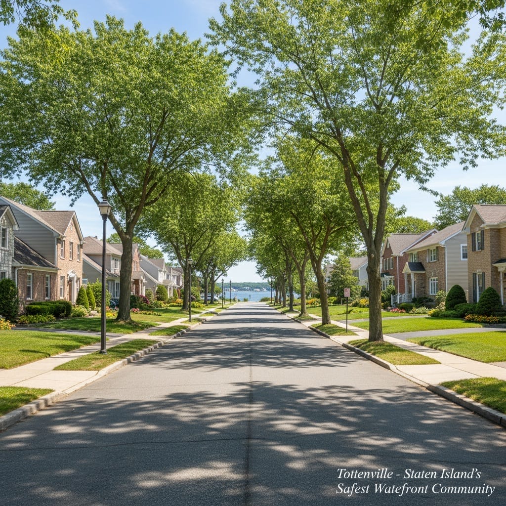 Tottenville Staten Island waterfront neighborhood safe for families with low crime.