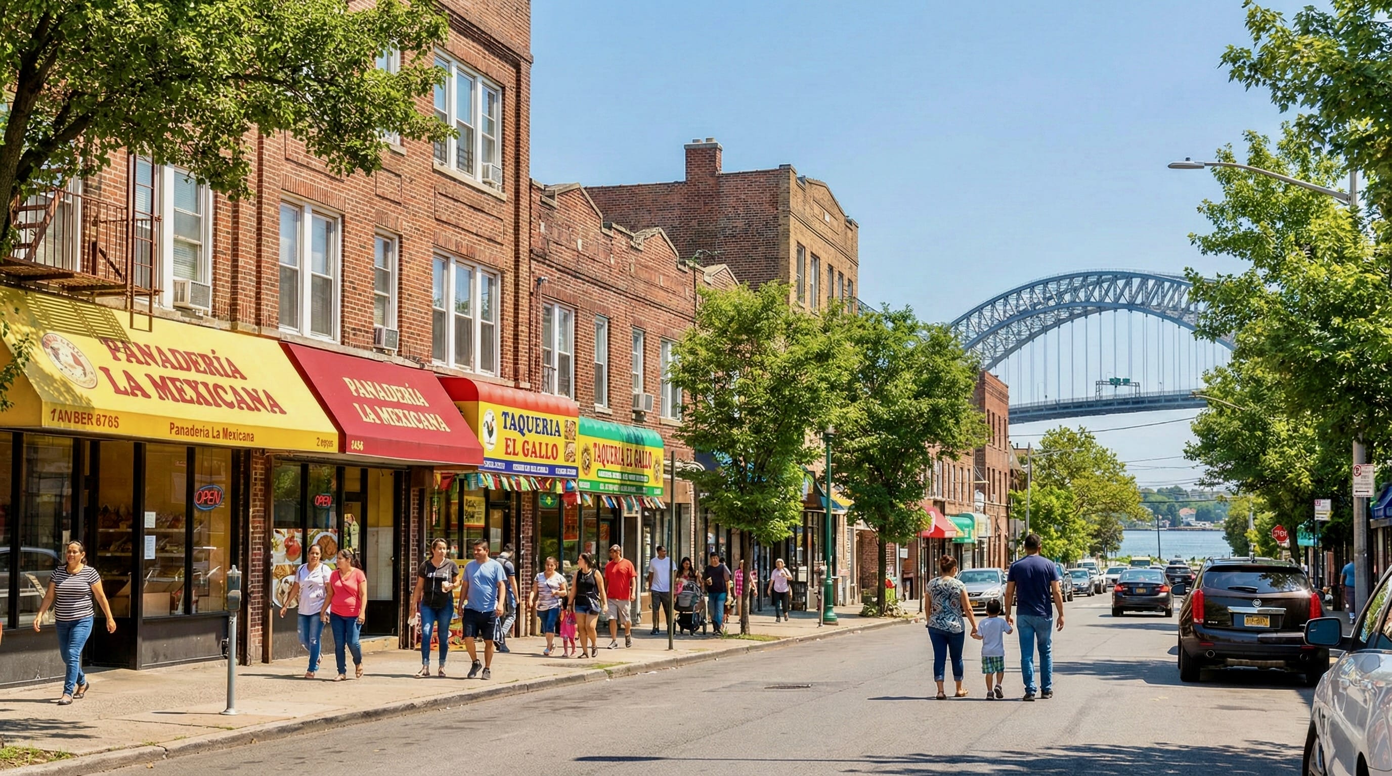 Port Richmond Staten Island neighborhood featuring historic architecture along Port Richmond Avenue with diverse shops and the Kill Van Kull waterfront.