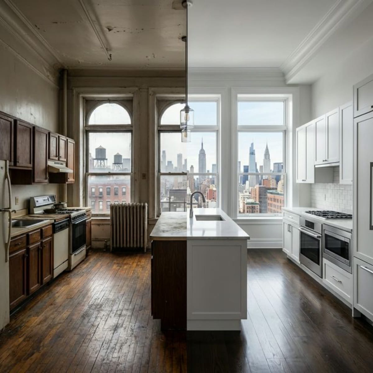 nyc co-op fixer upper renovation before after.