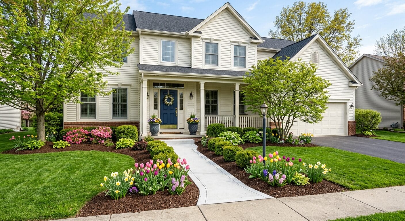 Spring home selling tips 2026 staged home exterior with curb appeal