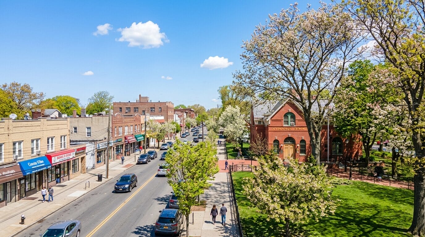 stapleton staten island neighborhood bay street view edgewater village hall tappen park