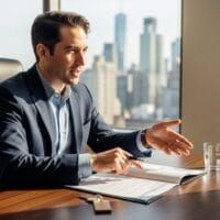 Buyers agent in NY and NJ reviewing a buyer broker agreement with home buyers